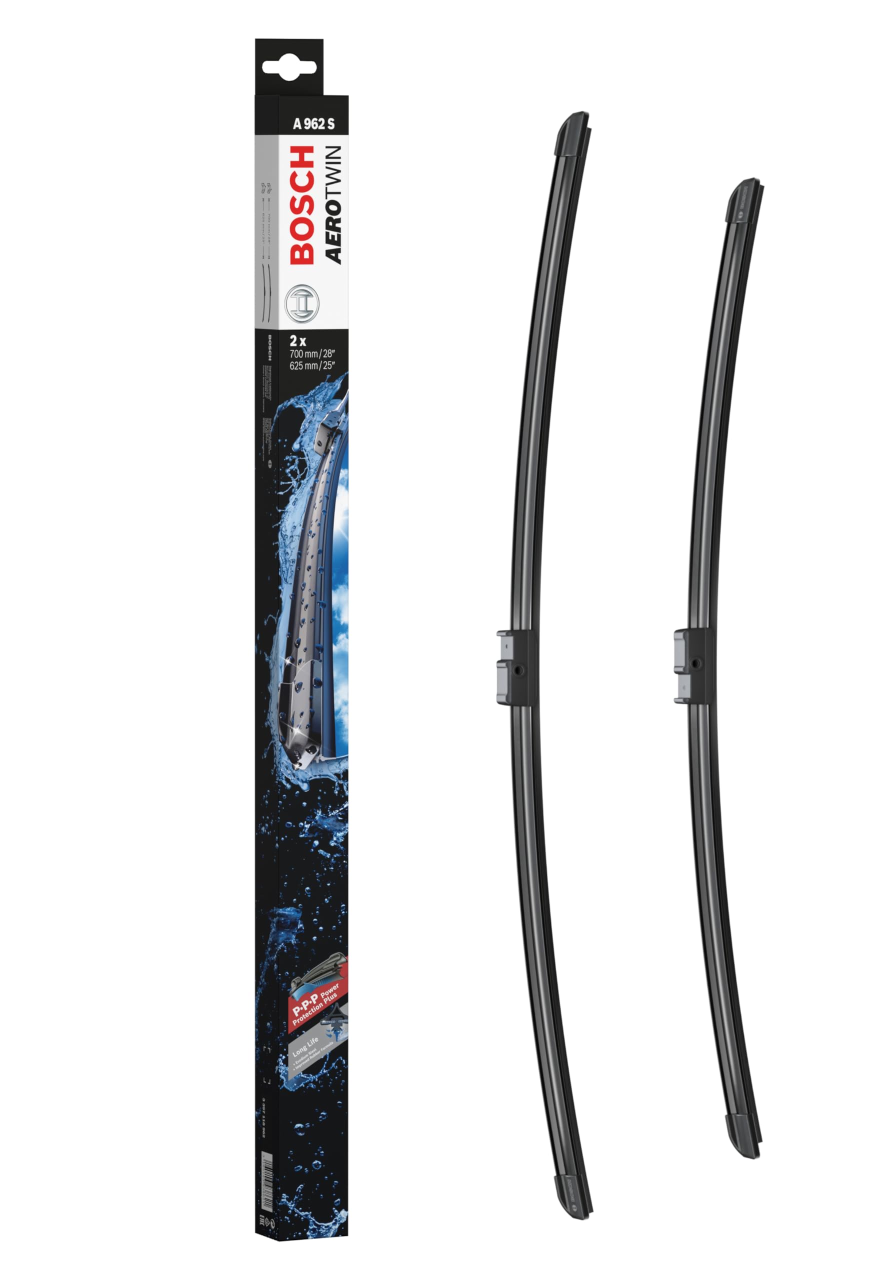Bosch Scheibenwischer Aerotwin A962S, Länge: 700mm/625mm – Set für Frontscheibe Bosch Scheibenwischer Aerotwin A962S, Länge: 700mm/625mm – Set für Frontscheibe von Bosch