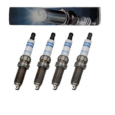 Bosch 4x Zündkerze Doppelplatin [Hersteller-Nr. 0242135518] für Citroën, Mini, Peugeot von Bosch