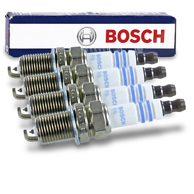 Bosch 4x Zündkerze Doppelplatin FR7KPP33U+ [Hersteller-Nr. 0242236544] für Bentley, Ford, Honda, Hyundai, Jaguar, Land Rover, Mazda, Mercedes-Benz, Mg von Bosch