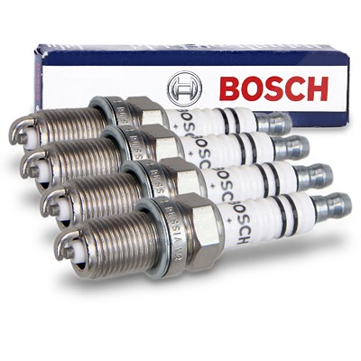 Bosch 4x Zündkerze für Alfa Romeo, Audi, Austin, BMW, Caterham, Chevrolet, Chrysler, Citroën, Dacia, Daihatsu, Dodge, Fiat, Ford, Fso, Geely, Gm Korea von Bosch