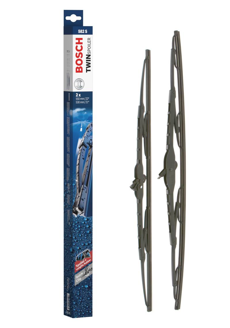 Bosch Scheibenwischer Twin Spoiler 582S, Länge: 550mm/530mm − Set für Frontscheibe von Bosch