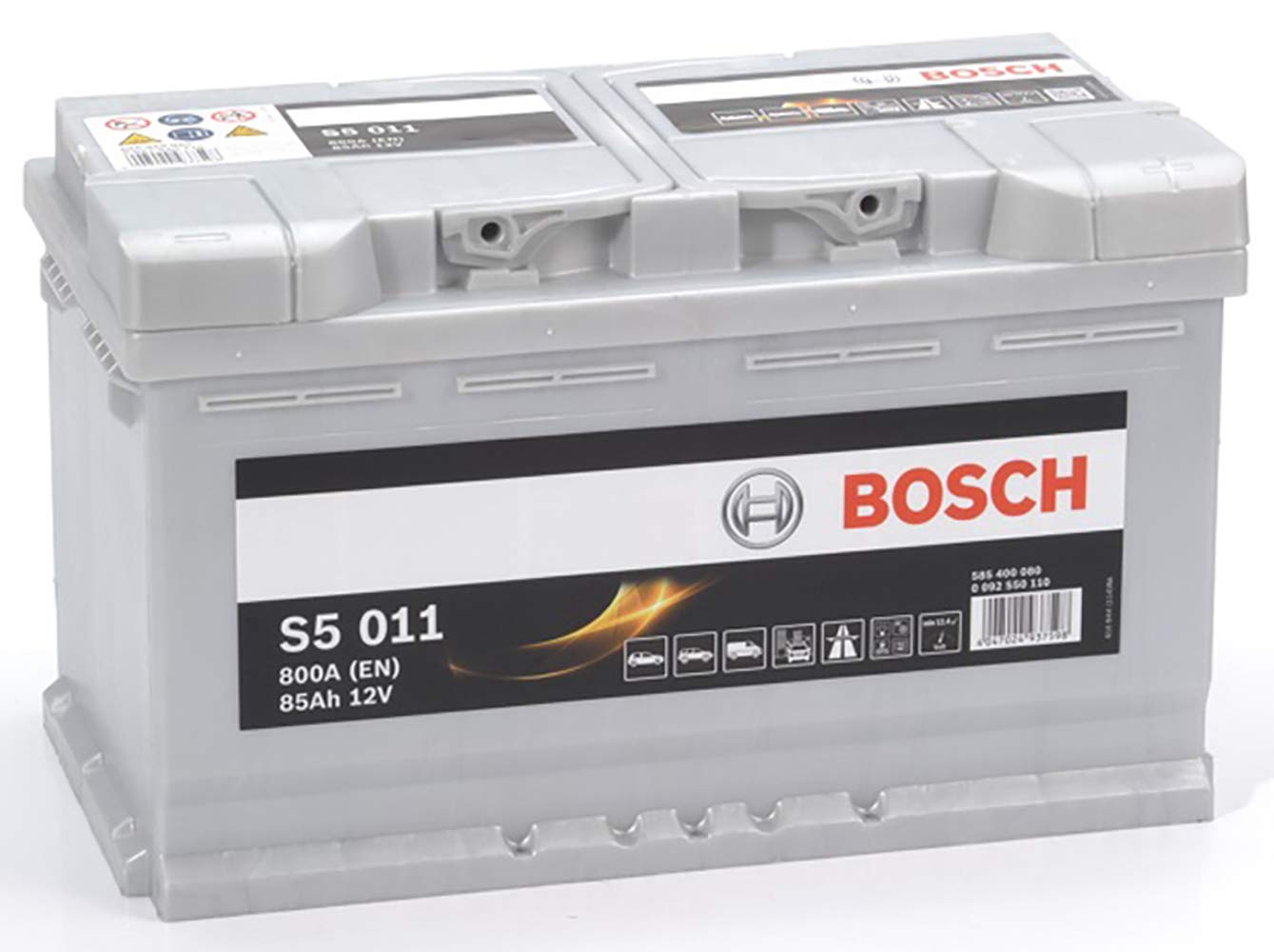Bosch S5011 - Autobatterie - 85A/h - 800A - Blei-Säure-Technologie - für Fahrzeuge ohne Start-Stopp-System von Bosch Automotive