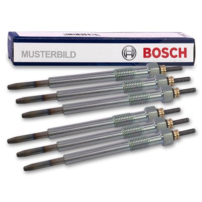 Bosch 6x Glühkerze Duraterm GLP001 [Hersteller-Nr. 0250201039] für BMW, Citroën, Mercedes-Benz, Peugeot von Bosch