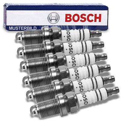 Bosch 6x Zündkerze Doppelplatin [Hersteller-Nr. 0 242 230 500] für Chrysler, Mercedes-Benz, Nissan, Toyota von Bosch