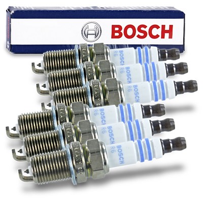 Bosch 6x Zündkerze Doppelplatin FR7KPP33U+ [Hersteller-Nr. 0242236544] für Audi, Chrysler, Hyundai, Infiniti, Kia, Land Rover, Lexus, Mazda, Mercedes- von Bosch
