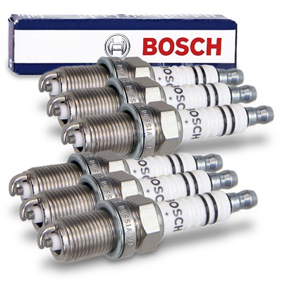 Bosch 6x Zündkerze für Aston Martin, Audi, Citroën, Dacia, Daihatsu, Daimler, Ford, Hobbycar, Holden, Hyundai, Jaguar, Jeep, Mazda, Mitsubishi, Nissan von Bosch