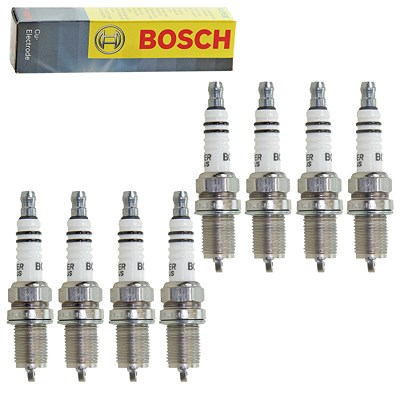 Bosch 8x Zündkerze FR8DC+ [Hersteller-Nr. 0242229659] für Daewoo, Mercedes-Benz, Pontiac von Bosch