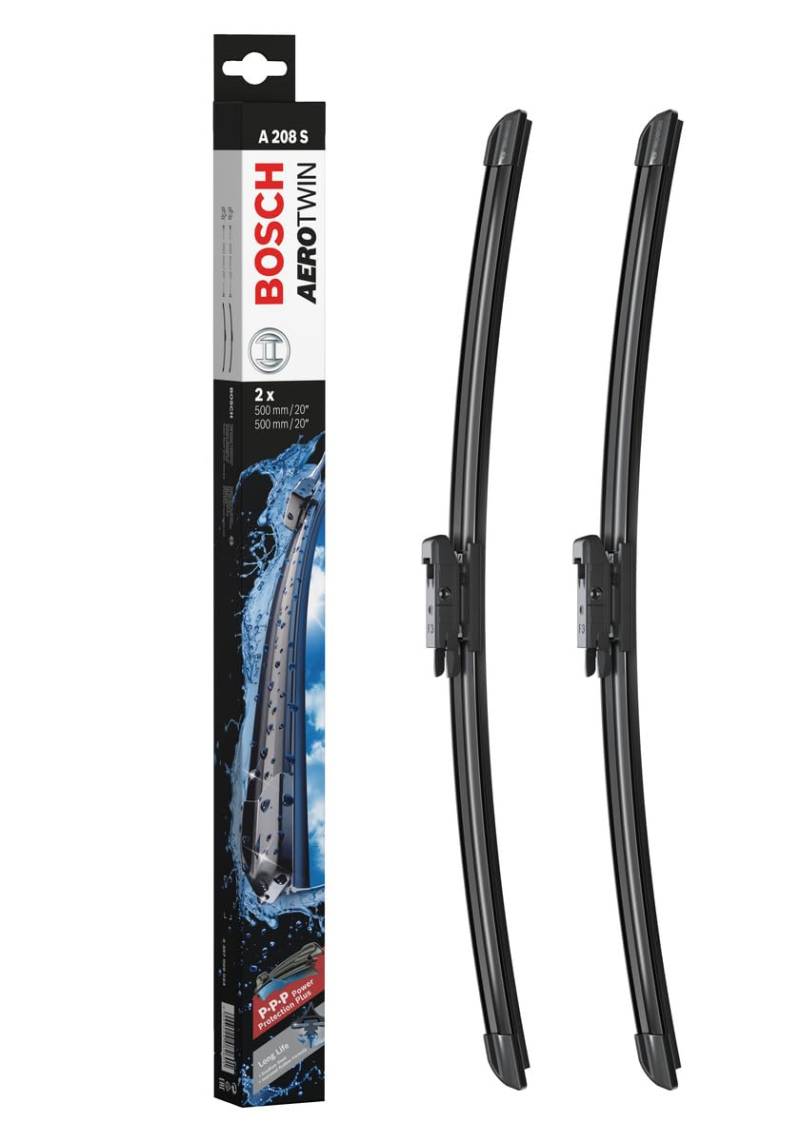 Bosch Scheibenwischer Aerotwin A208S, Länge: 500mm/500mm − Set für Frontscheibe - Nur für Rechtslenker-Fahrzeuge (UK) von Bosch Automotive