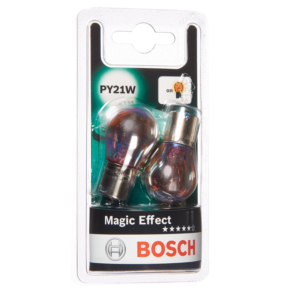 Bosch PY21W Magic Effect Fahrzeuglampen - 12 V 21 W BAU15s - 2 Stücke von Bosch Automotive