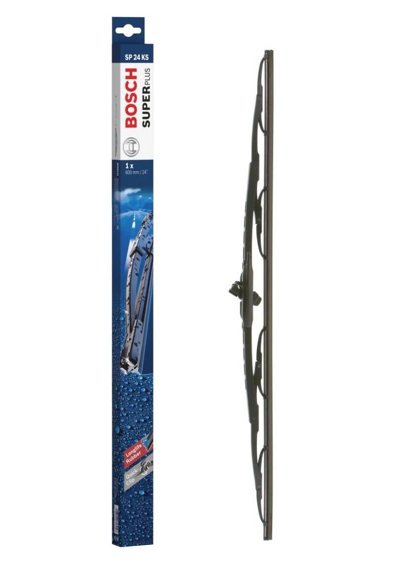 Bosch Scheibenwischer Super Plus SP24KS, Länge: 600mm − einzelner Scheibenwischer für Frontscheibe - Nur für Rechtslenker-Fahrzeuge (UK) von Bosch Automotive
