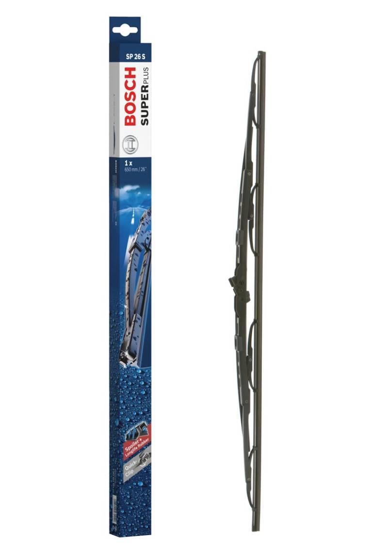 Bosch Scheibenwischer Super Plus Spoiler SP26S, Länge: 650mm − einzelner Scheibenwischer für Frontscheibe - Nur für Rechtslenker-Fahrzeuge (UK) von Bosch Automotive