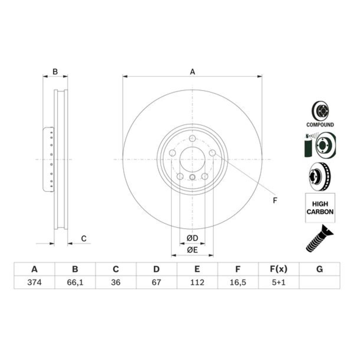 Bosch BD2799 Verbundbremsscheiben - ECE-R90 Zertifizierung - zwei Bremsscheiben pro Set Bosch BD2799 Verbundbremsscheiben - ECE-R90 Zertifizierung - zwei Bremsscheiben pro Set von Bosch Automotive