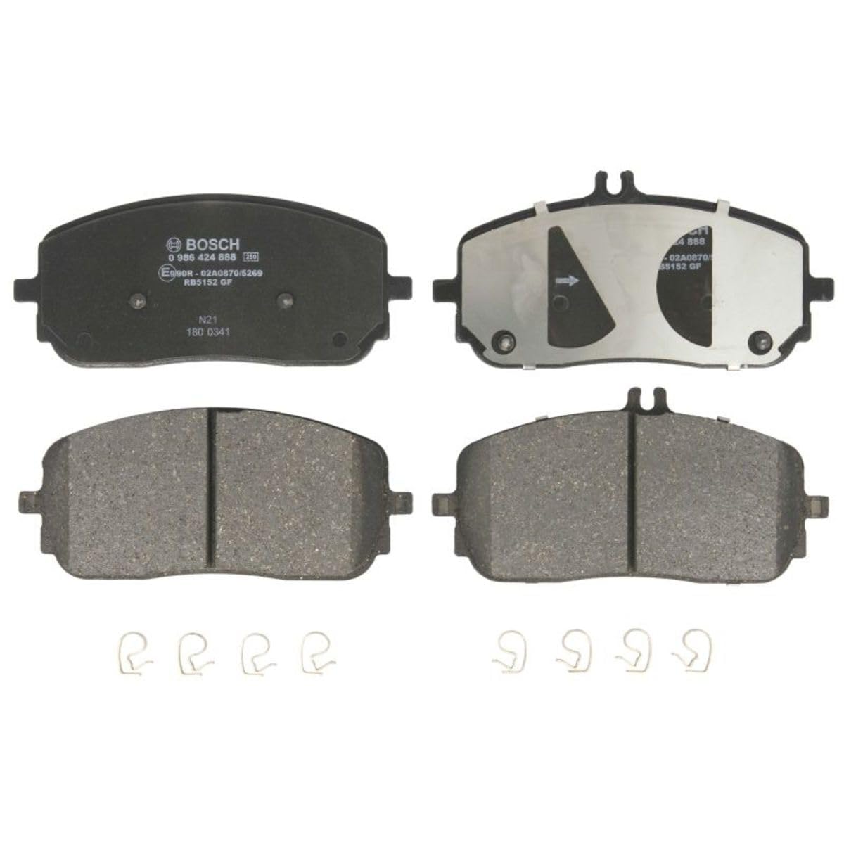 Bosch BP1851 Bremsbeläge - ECE-R90 Zertifizierung - 4 Bremsbeläge pro Set Bosch BP1851 Bremsbeläge - ECE-R90 Zertifizierung - 4 Bremsbeläge pro Set von Bosch