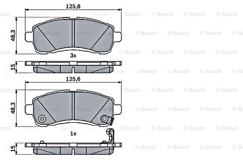 Bosch BP1852 Bremsbeläge, ECE-R90-Zertifizierung, 1 Satz mit 4 Bremsbelägen Bosch BP1852 Bremsbeläge, ECE-R90-Zertifizierung, 1 Satz mit 4 Bremsbelägen von Bosch Automotive