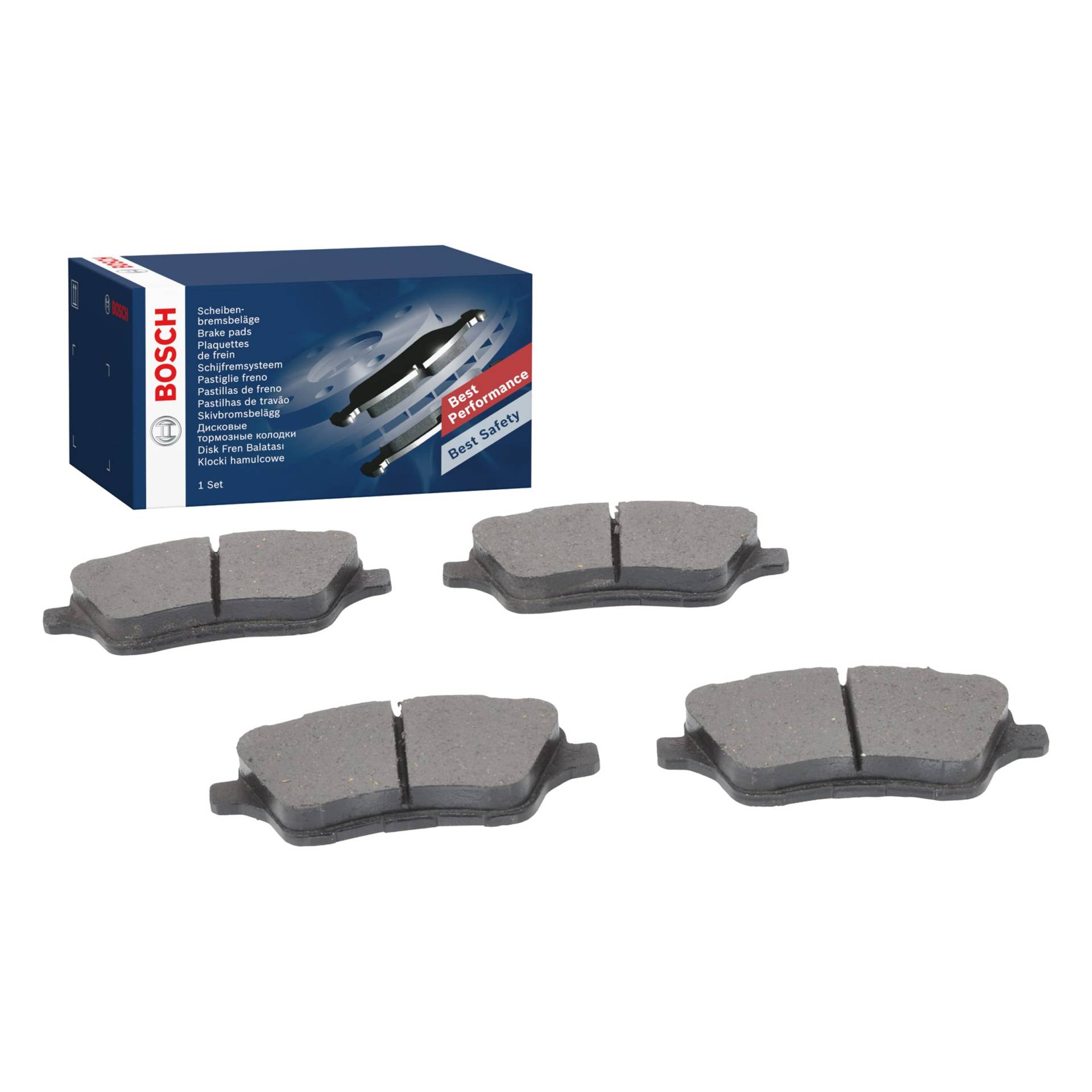 Bosch BP1966 - Auto Bremsbeläge vorne - Bosch-Qualität - für leises Bremsen mit wenig Staub - ECE-R90 zertifiziert - kupferfrei - 1 Set mit 4 Bremsbelägen - mit Zubehör Bosch BP1966 - Auto Bremsbeläge vorne - Bosch-Qualität - für leises Bremsen mit wenig Staub - ECE-R90 zertifiziert - kupferfrei - 1 Set mit 4 Bremsbelägen - mit Zubehör von Bosch Automotive
