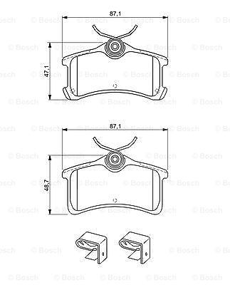 Bosch Bremsbeläge hinten (Satz) [Hersteller-Nr. 0986494274] für Toyota von Bosch
