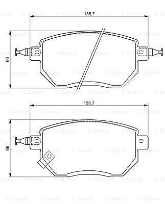 Bosch Bremsbeläge vorne (Satz) [Hersteller-Nr. 0986494366] für Nissan von Bosch