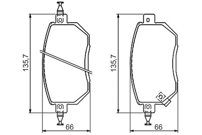 Bosch Bremsbeläge vorne (Satz) [Hersteller-Nr. 0986494366] für Nissan von Bosch