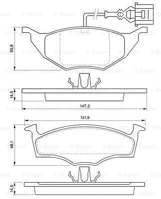 Bosch Bremsbelagsatz, Scheibenbremse [Hersteller-Nr. 0986424632] für Audi von Bosch