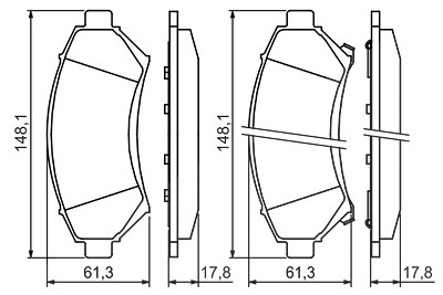 Bosch Bremsbelagsatz, Scheibenbremse [Hersteller-Nr. 0986424466] für Cadillac, Chevrolet, Opel, Vauxhall von Bosch