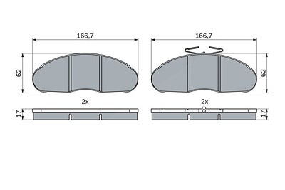 Bosch Bremsbelagsatz, Scheibenbremse [Hersteller-Nr. 0986424914] für Renault Trucks von Bosch