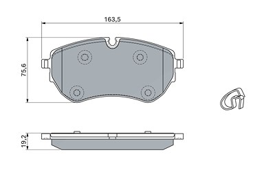 Bosch Bremsbelagsatz, Scheibenbremse [Hersteller-Nr. 0986460046] für VW von Bosch