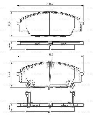 Bosch Bremsbelagsatz, Scheibenbremse [Hersteller-Nr. 0986494311] für Honda von Bosch