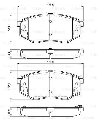 Bosch Bremsbeläge vorne (Satz) [Hersteller-Nr. 0986494692] für Hyundai von Bosch