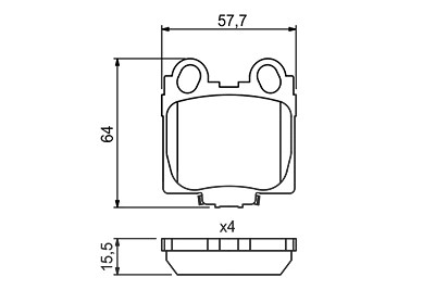 Bosch Bremsbelagsatz, Scheibenbremse [Hersteller-Nr. 0986494231] für Lexus von Bosch