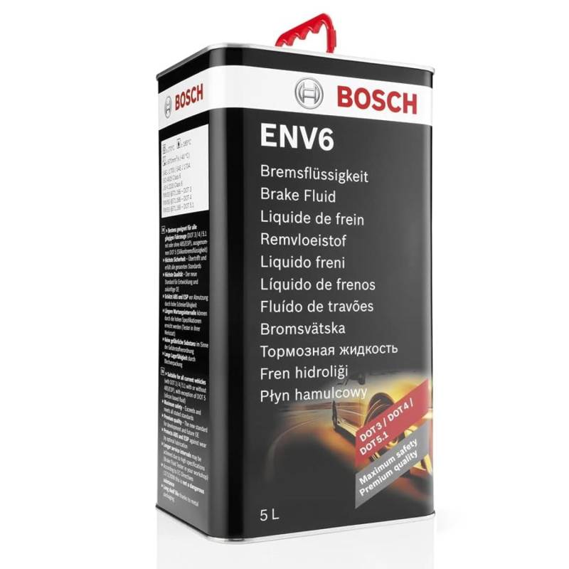 Bosch Bremsflüssigkeit ENV6, 5 L - für Fahrzeuge mit oder ohne ABS/ESP-Bremsen - OE-Qualität - kompatibel mit DOT 3, 4, 4 (HP/LV) und 5.1 von Bosch Automotive