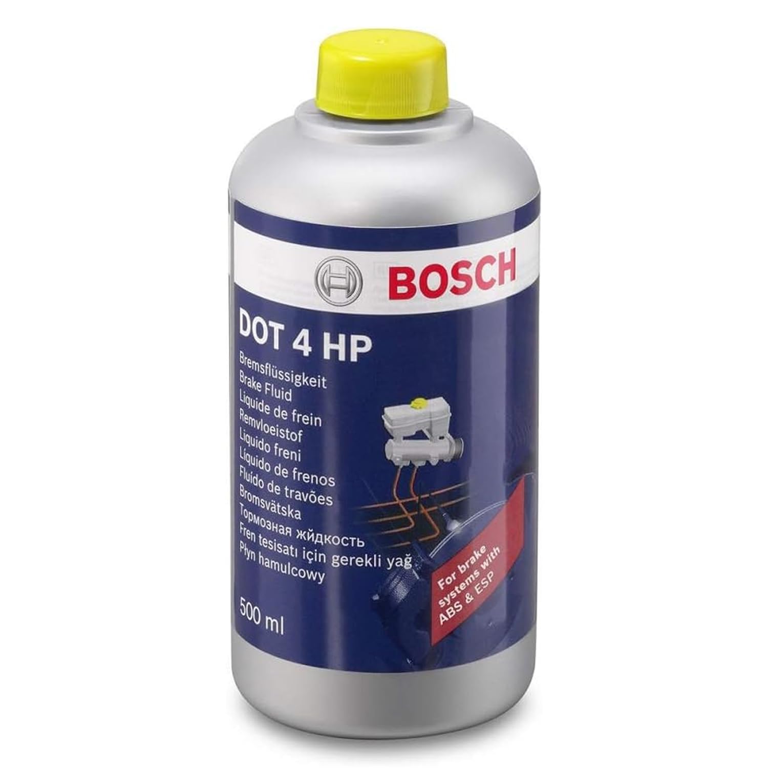 Bosch Bremsflüssigkeit DOT 4 HP, 0,5 L - für alle modernen Fahrzeuge mit ABS- und ESP-Bremssystemen von Bosch Automotive