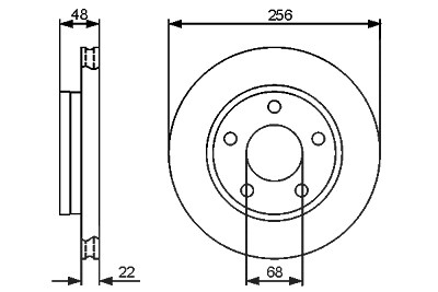 Bosch Bremsscheibe [Hersteller-Nr. 0986479463] für Audi, VW von Bosch