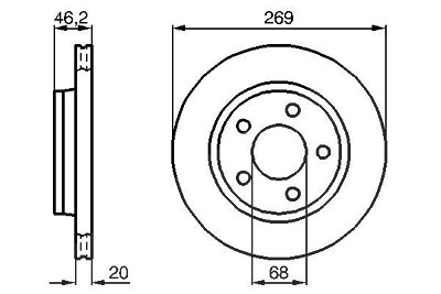Bosch Bremsscheibe [Hersteller-Nr. 0986478316] für Audi von Bosch