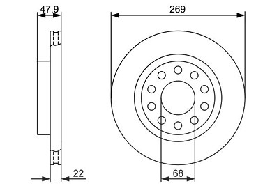 Bosch Bremsscheibe [Hersteller-Nr. 0986479366] für Audi von Bosch