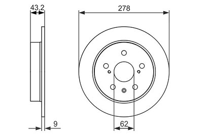 Bosch Bremsscheibe [Hersteller-Nr. 0986479047] für Fiat, Suzuki von Bosch