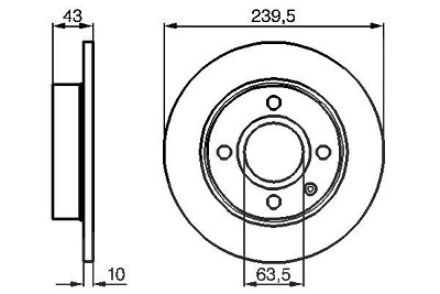 Bosch Bremsscheibe [Hersteller-Nr. 0986478501] für Ford von Bosch