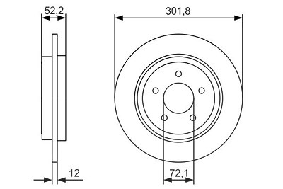 Bosch Bremsscheibe [Hersteller-Nr. 0986479A53] für Ford von Bosch