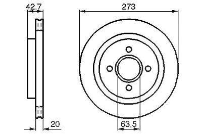 Bosch Bremsscheibe [Hersteller-Nr. 0986478816] für Ford von Bosch