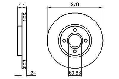 Bosch Bremsscheibe [Hersteller-Nr. 0986478427] für Ford von Bosch