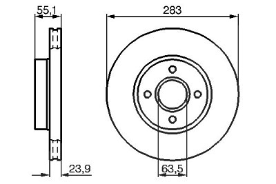 Bosch Bremsscheibe [Hersteller-Nr. 0986478814] für Ford von Bosch