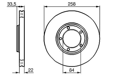 Bosch Bremsscheibe [Hersteller-Nr. 0986478530] für Mitsubishi von Bosch