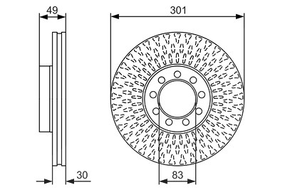 Bosch 1x Bremsscheibe [Hersteller-Nr. 0986479A23] für Iveco von Bosch