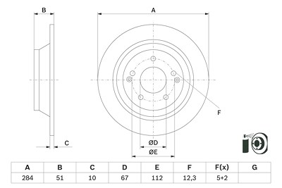 Bosch 1x Bremsscheibe [Hersteller-Nr. 0986479H11] für Ssangyong von Bosch