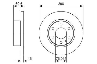Bosch Bremsscheibe Hinterachse voll [Hersteller-Nr. 0986479A51] für Iveco von Bosch