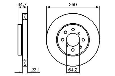 Bosch Bremsscheibe [Hersteller-Nr. 0986479226] für Honda von Bosch