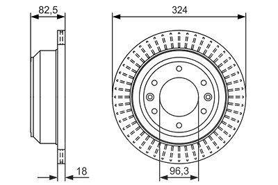 Bosch Bremsscheibe [Hersteller-Nr. 0986479U29] für Hyundai von Bosch