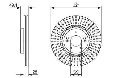 Bosch Bremsscheibe [Hersteller-Nr. 0986479786] für Hyundai, Kia von Bosch