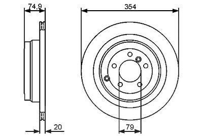 Bosch 1x Bremsscheibe [Hersteller-Nr. 0986479479] für Land Rover von Bosch