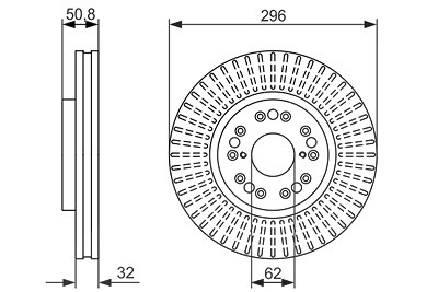 Bosch 1x Bremsscheibe [Hersteller-Nr. 0986479485] für Lexus, Toyota von Bosch