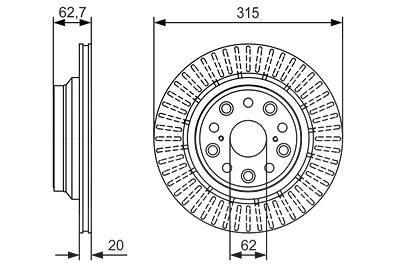 Bosch 1x Bremsscheibe [Hersteller-Nr. 0986479T06] für Lexus von Bosch